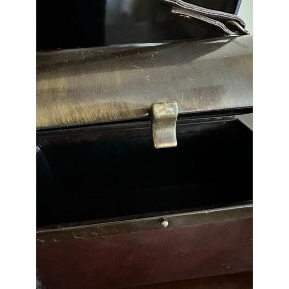 Vintage Start Brown Leather Straps Retro Distressed Hand Polished Storage Box - Picture 7 of 12